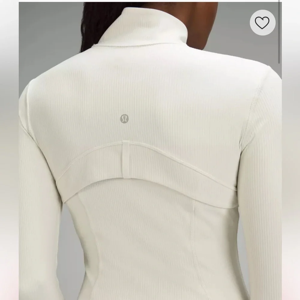 Lululemon Cropped Define Jacket zip up Ribbed Nulu Shine Off white 12 L - Picture 5 of 15